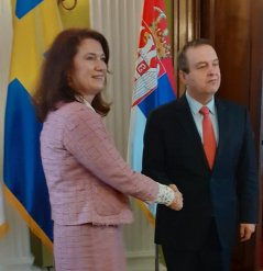 25 May 2021 National Assembly Speaker Ivica Dacic meets with Swedish Foreign Minister Ann Linde